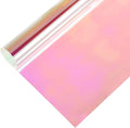 MECCANIXITY Iridescent Window Film,12" x 39" Iridescent Holographic PVC Fabric Dichroic Film Clear Vinyl Paper Roll for DIY Craft Gift Wrapping Bag Decoration,Laser Red