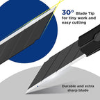 WORKPRO Premium Utility Knife Retractable Snap-off Blade, Heavy Duty Aluminum Box Cutter Set, Razor Knife Exacto Craft Knives, with 10 Extra 9mm Blades, Pack of 5