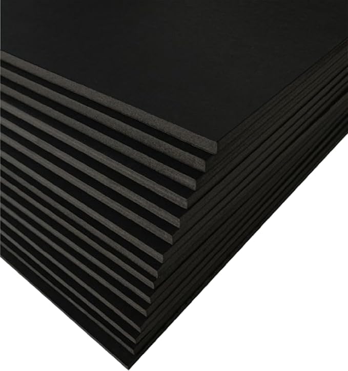 Black Foam Board 8 x 10 x 1/8" (3mm) Inch, 15 Pack Acid-Free Foam Core Poster Board Sheets for Art, Crafts, Presentation, Vision Board, Signboard, and Party Decorations