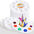 Hulameda 80pcs Paint Tray Palettes, Plastic Round Pallets for Kids or Students,Craft DIY or Have a Birthday Painting Party