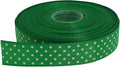 Polka Dot Grosgrain Ribbon 25 Yard Each Roll 100% Polyester (3/4", Green)