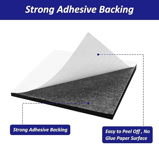 Foam Padding Sheets with Adhesive Backing - 1/4" Thick Self Stick Neoprene Insulation Foam,1/4 Inch Thick X 4 Inch Long X 4 Inch Wide (8, 1/4Inch x 4Inch x 4Inch)