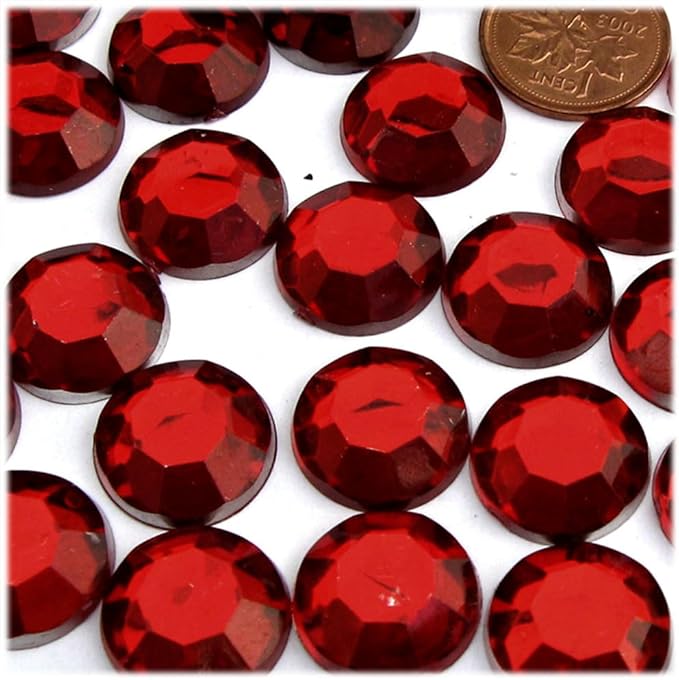 The Crafts Outlet 72pc Rhinestones Round 20mm - Flatback Devil Red Wine