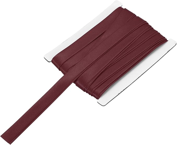 MECCANIXITY Double Fold Bias Tape for Sewing 5/8 Inch x 6 Yards Satin Pre-fold Continuous Binding Tape for Seaming Quilting Hemming Binding DIY Crafts, Wine Red