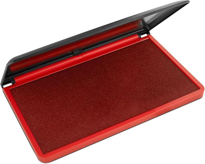 MaxMark Large Premium RED Ink Stamp Pad - 3.5" x 6.25" - Quality Felt Pad