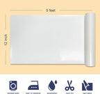 White Glitter HTV Heat Transfer Vinyl, 12" x 5ft lron on Vinyl, for T-Shirt Ironing, Vinyl HTV Easy to Cut and Weed, The Best Choice for DIY Creativity. (White, 12" x5ft)