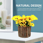 ARTIBETTER Bark Planter Pot 2pcs Wood Bark Pot Natural Log Succulent Planter Pots for Indoor Plants Rustic Tree Stump Plant Pot Farmhouse Bucket for Home Art Decor
