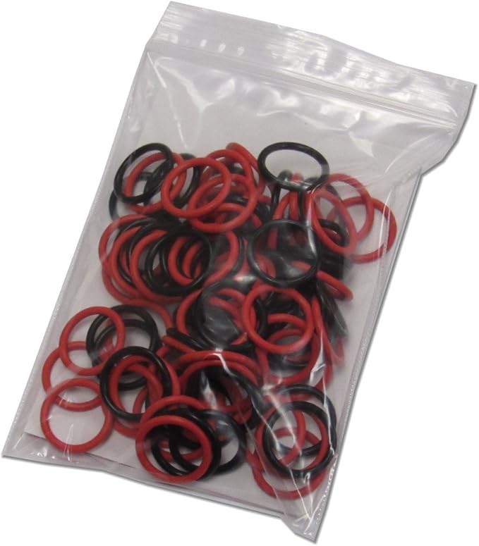 (100 Pack) Soft Stitch Ring Markers (Available in 3 Sizes, Includes 2 Colors, for Knitting/Crochet/etc) (Medium (Needle 9-15), Red & Black)