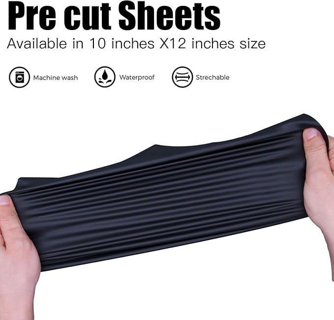 JANDJPACKAGING Black Heat Transfer Vinyl for T- Shirts- 10 Sheets,10"x12" Black HTV Iron On Vinyl for Cricut and Silhouette Cameo Including Teflon Sheet