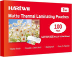 Matte Laminating Sheets 9 x 11.5 Inches, 3 Mil Thick, 100 Pack,Clear Anti-Glare 8.5 x 11 Matte Thermal Laminating Pouches for Letter Size (100)