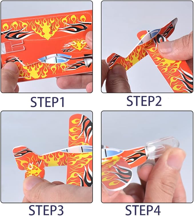 Manmel 50 Pcs Foam Gliders Planes Toys for Kids, Paper Airplane, Party Favors Goodie Bag Stuffers, Outdoor Flying Toys, Bulk for Classroom Prizes Boys and Girls