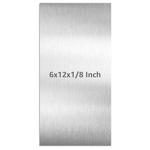 6061 T651 Aluminum Sheet Metal 6" x 12" x 1/8" (0.125") Rectangle Metal Plate Covered with Protective Film, 3mm Flat Aluminum Plate for Crafting and Industry