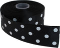 Polka Dot Grosgrain Ribbon 25 Yard Each Roll 100% Polyester (1/1-2", Black)