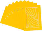 Pack of TEN 11x14 Mats Bevel Cut for 8.5x11 Photos - Acid Free Golden Orange Precut Matboards For Pictures, Photos, Framing - 4-ply Thickness