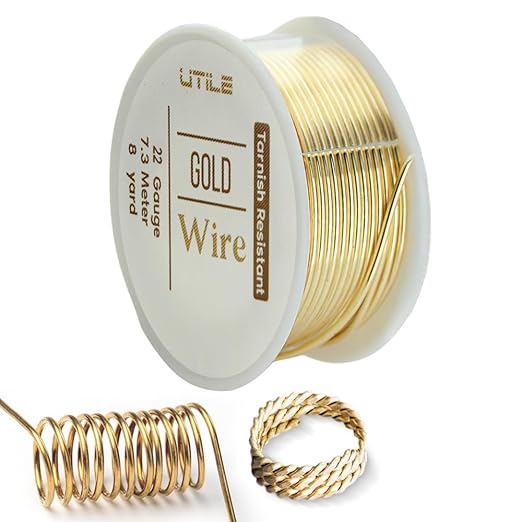 UTILE 18 20 22 24 Gauge 90 ft 99.9% Pure Soft Copper Wire for Electroculture Gardening, Jewelry Making, Crafting Wire Bendable, Plant Wire (Gold 22)