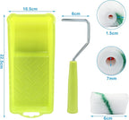 Litoexpe 2 Inch Paint Roller, Mini Paint Roller Kit (Including 6 Ultra-fine Fiber Roller Covers, 1 Paint Tray, and 1 Roller Frame), Touch Up Small Paint Roller for Painting Wall, Door (Green)