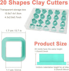 20pcs Basic Shape Geometric Clay Cutters, Polymer Clay Cutting Tools for Earrings Jewelry Making, Clay Jewelry Making Kit