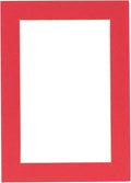 Poster Palooza 8x10 Mat Bevel Cut for 6x8 Photos - Acid Free Cardinal Red Precut Matboard - for Pictures, Photos, Framing - 4-ply Thickness
