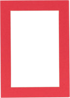 8x10 Mat Bevel Cut for 6x8 Photos - Acid Free Cardinal Red Precut Matboard With Backing Board and Crystal Clear, Self Seal Photo Mat Bag - For Pictures, Photos, Framing - 4-ply Thickness