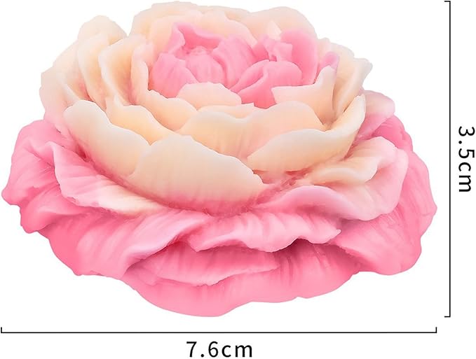 2 Pack Peony Flower Soap & Candle Mold - Silicone 3D Molds for Candy & Home Decor - Resin Casting & Making Molds