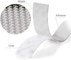 BRAVESHINE Industrial-Strength Self Adhesive Hook and Loop Roll - 0.8 Inch 16.5FT Double Side Hook and Loop Strips Fasteners Tape for Sewing, Pedal Board, Mounting or Hanging Items - White Tape