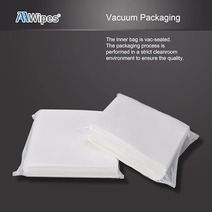 AAwipes Cleanroom Wipes 6" x 6" (Bag of 150 Pcs, Grade A, 68 GSM) Lint Free Wipes Cellulose/Polyester Wipers for Lab, Electronics, Pharmaceutics, Electronics, Printing (NW06806-150)