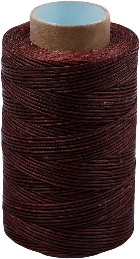 284 Yards Waxed Thread, 210D Heavy Duty for Leather Sewing, Upholstery, 0.8mm Flat Waxed for Bookbinding, Shoe Repairing, Leather Projects