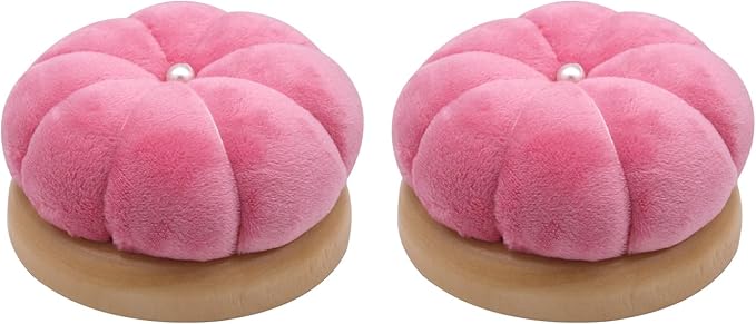 Uxney Pin Cushion,Wooden Sewing Pin Cushion Pincushion Needle Cushion for Sewing Quilting Needlework DIY Crafts(Pink,2 PCS)