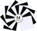 HTVRONT Black & White Permanent Vinyl for Cutting Machine - 14 Pack 12" X 12" Glossy Adhesive Vinyl, Permanent Vinyl Sheets for Craft Projects, Permanent Adhesive Vinyl, Silhouette Cameo