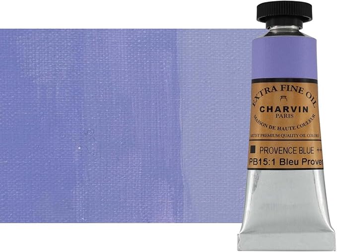 Charvin Extra Fine Oil Paint, Provence Blue 20 mL - Triple-Milled, Rich Texture, Poppy Oil-Based, Light-Fast, Handmade, Archival Quality