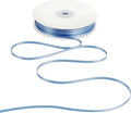 HUIHUANG 1/8" Smoke Blue Ribbon Continuous 100 Yards Solid Color Double Faced Thin Ribbon Silk Satin Ribbon for Wedding Invitation Cards Crafts Sewing Hanging Tags Gift Wrap