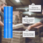PSBM Blue Stretch Wrap, 15 Inch x 1476 Feet, 144 Pack, Tinted Pre-Stretched Shrink Wrap Film for Moving, Packaging, Pallet Wrapping