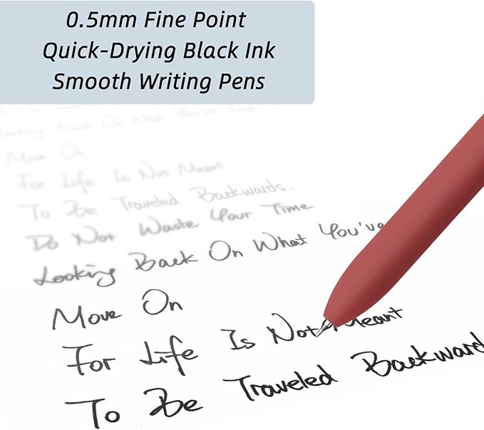 Gel Pens, 6 Pcs 0.5mm Fine Point Smooth Writing Pens Cute Pen, High-End Series Black Ink Pen for Journaling Note Taking, School Office Supplies for Women Men (6 Pcs Gold Vintage)