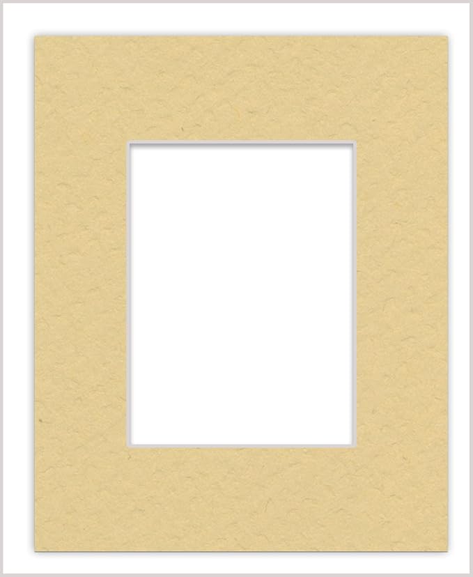 Pack of 25 Acid Free 8.5x11 Mats Bevel Cut for 7x9 Photos - Marzipan Beige Precut Matboards With Backing Boards and Clear Photo Mat Bags For Pictures, Photos, Framing - 4-ply Thickness