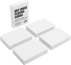 Dry Erase Blank Playing Cards w/Box, Poker Size - 2.5" x 3.5", 180 Reusable Cards, Flash Cards, Board Game & Note Cards