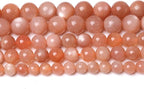 36pcs 10mm 7A Natural Orange Sunstone Round Loose Spacer Beads for Jewelry Making DIY Bracelets Necklaces Healing Energy Stone Beads (10mm, 7a Suntone)