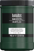 Liquitex BASICS Acrylic Paint, 946ml (32-oz) Jar, Hooker’s Green Hue Permanent