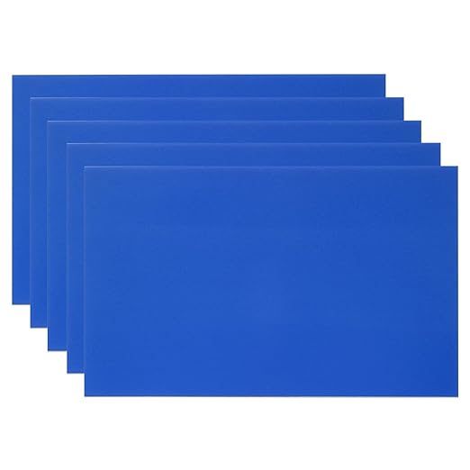 PATIKIL 6x10 Inch Anodized Aluminum Sheet Metal, 5Pcs Laser Plates Engraving Blanks 0.5MM Thin Rectangle for Crafting DIY House Laser Engraving, Blue