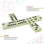 ERLLE - Jumbo Dominoes Set, Extra-Large Double Six Domino Set for Kids & Adults, Premium Giant Dominoes for Outdoor & Indoor Games, Classic Mexican Train, Chicken Foot, and Family Game Night Fun