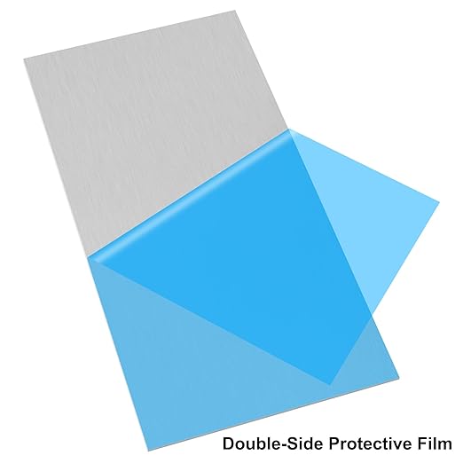 6061 T651 Aluminum Sheet Metal 7 x 14 x 1/8 (0.125”) Inch Flat Plain Aluminum Plate Covered with Protective Film, Heat Treatable Rectangle 3MM Aluminum Metal Plate for Industrial
