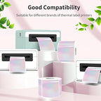 Transparent Square Thermal Label Stickers 3" x 3", Clear Direct Thermal Stickers Labels, Self-Adhesive Thermals Label for Small Business-Transparent Pink