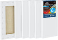 PHOENIX 6x12 Inch 6 Pack Artist Canvas - Small Rectangle Canvases for Painting - 3/4 Inch Profile, 100% Cotton 11 Oz. Gesso Primed White Blank Professional Canvas Oil & Acrylic Paints