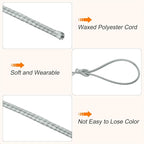 MECCANIXITY Waxed Cord 1.5mm Waxed Polyester Cord 175 Yard Wax String for Bracelet Making,Necklaces, Beading,Jewelry Making and DIY Crafts(Light Grey)