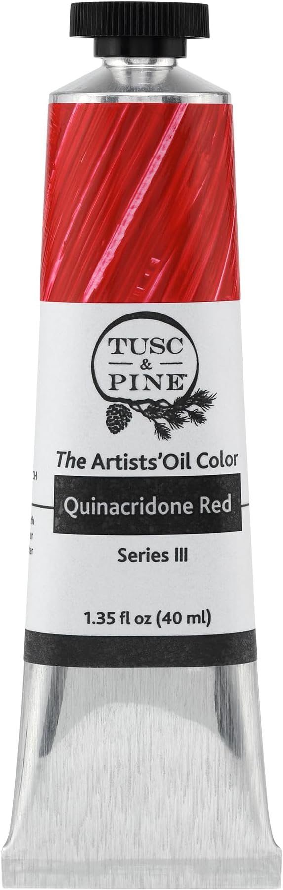 Tusc & Pine Artist Oil Paint - Quinacridone Red, 40 ml, Non-Yellowing, Rich & Creamy Consistency, Maximum Pigment Load, Small Batch Milled Oil Paints Made in the USA for Professional Artists