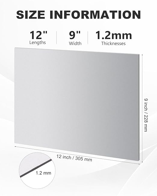 12" x 9" 18 Gauge Steel Sheets Metal Cold Rolled Steel Plate, 4 Pcs Weldable Metal Sheet for DIY Craft Projects, Industrial, Professional