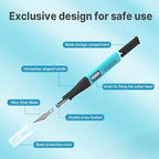 3 PCS Exacto Knife,Hidden Blade Design at The End,Comes with 5 Spare High Qualiry Carbon Steel Exacto Knife Blades. Craft Knife for Crafting, Arts,Modeling,Scrapbooking,Stencil,DIY Projects.Silver