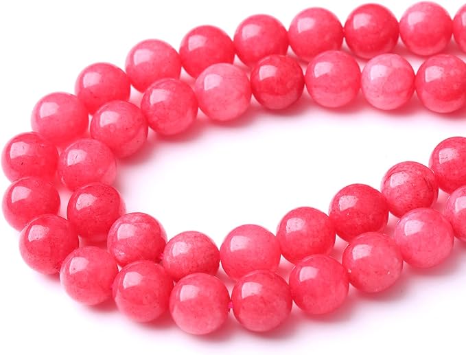 32PCS 12MM Natural Red Rhodonite Jade Stone Beads Round Loose Stone Beads for Jewelry Making DIY Energy Stone Healing Power Bracelet 15"