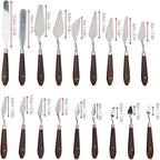 18 Piece Painting Knives Stainless Steel Spatula Palette Knife Professional Palette Knife Painting Wood Handle Oil Painting Accessories Color Mixing Set for Oil Canvas Acrylic Painting
