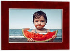 8x10 Mat Bevel Cut for 6x8 Photos - Acid Free Bright Red Suede Precut Matboard With Backing Board and Crystal Clear, Self Seal Photo Mat Bag - For Pictures, Photos, Framing - 4-ply Thickness
