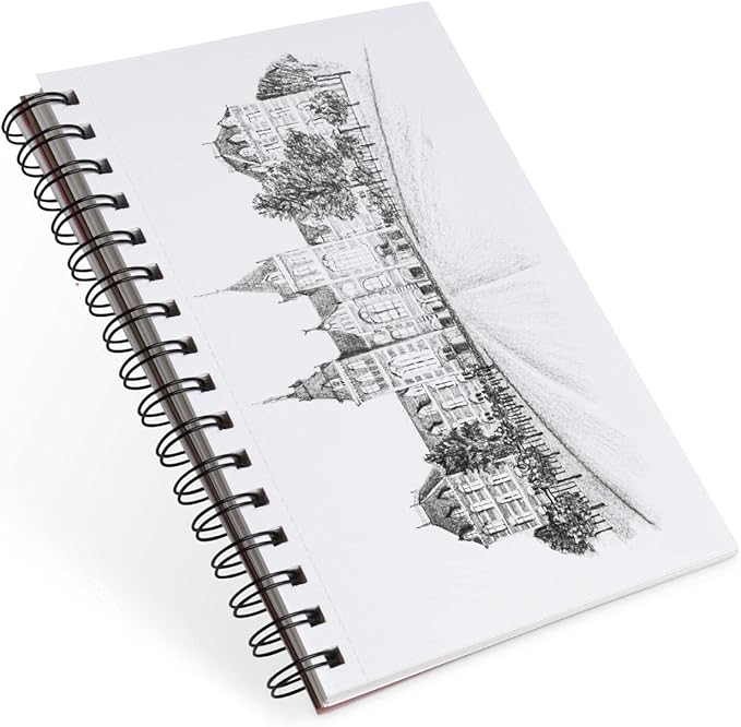 Elan A5 Sketchbook, 80 Sheets Italian Paper 80 lb/120 GSM, Acid-Free Sketch Book 8.3x5.8 Inch, White Drawing Paper Pad, Spiral Bound Sketchbook A5